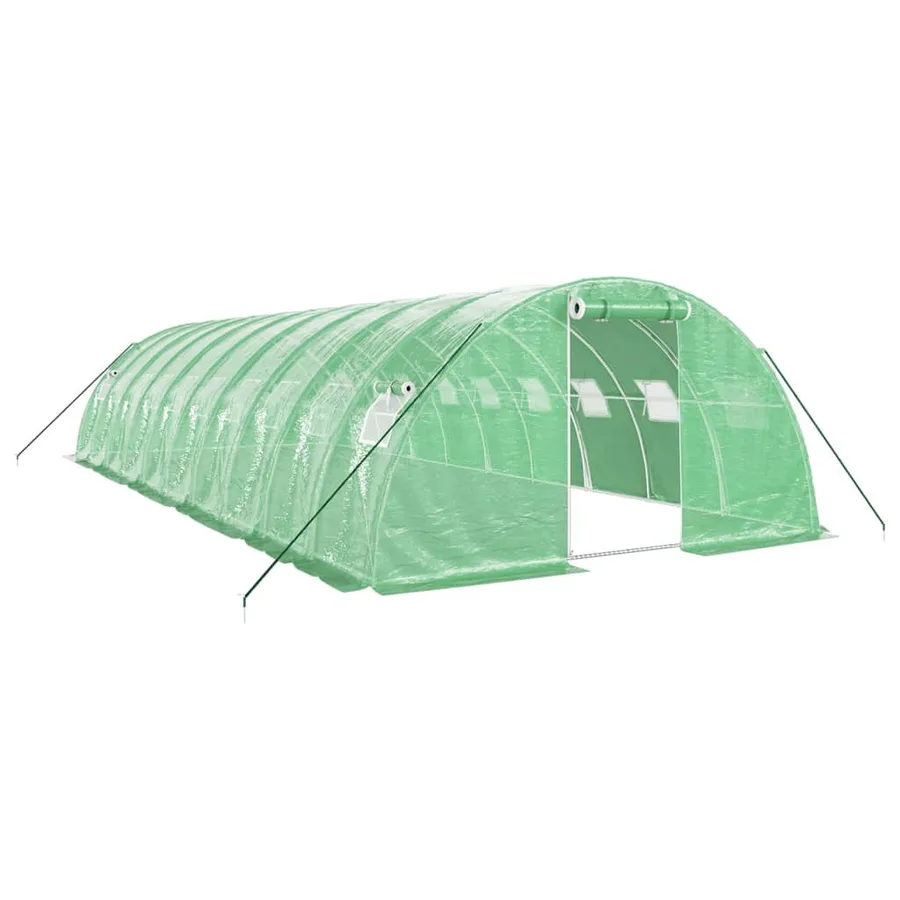 Serre avec cadre en acier vert 40 m² 10x4x2 m - 2