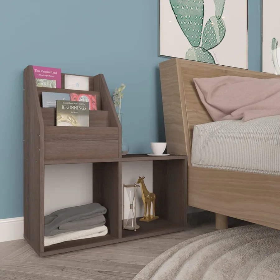 Porte-revue pour enfants Gris et chêne sonoma Bois d’ingénierie - 3