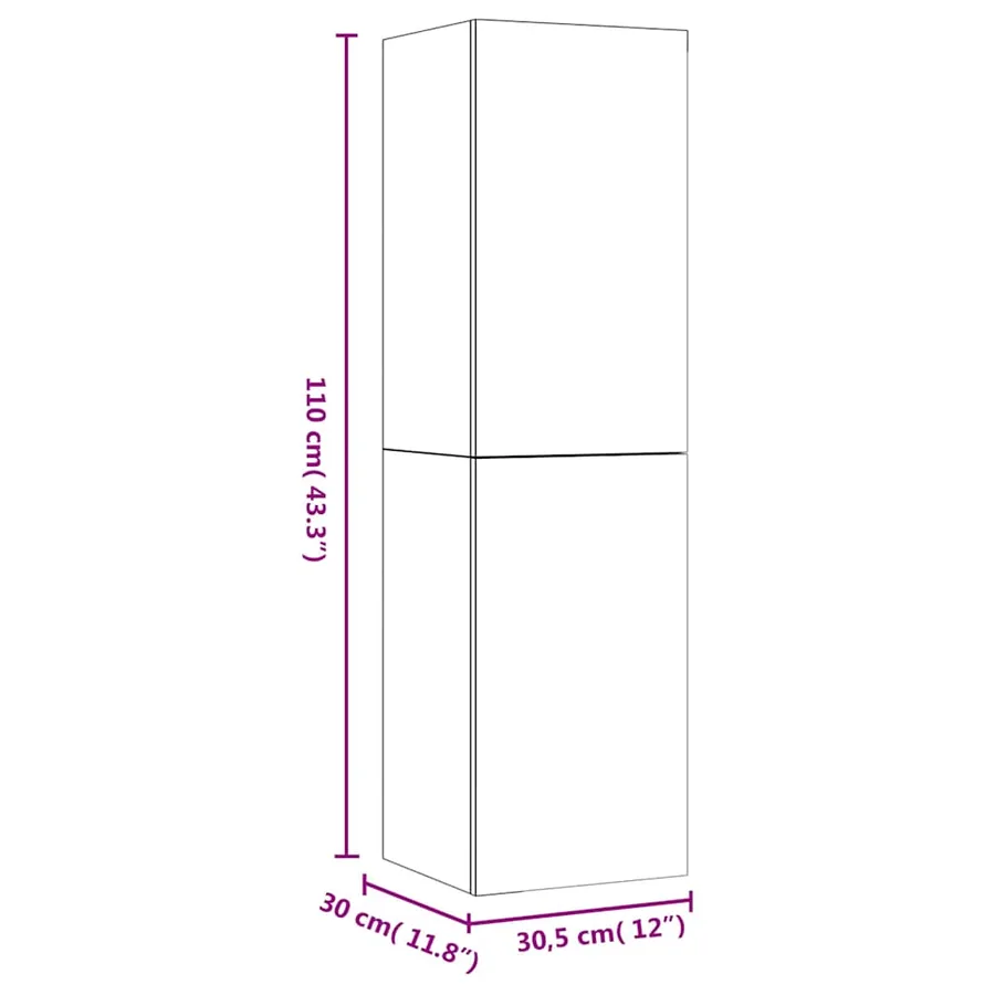 Meuble TV mural Sonoma gris 30,5x30x110 cm - 14