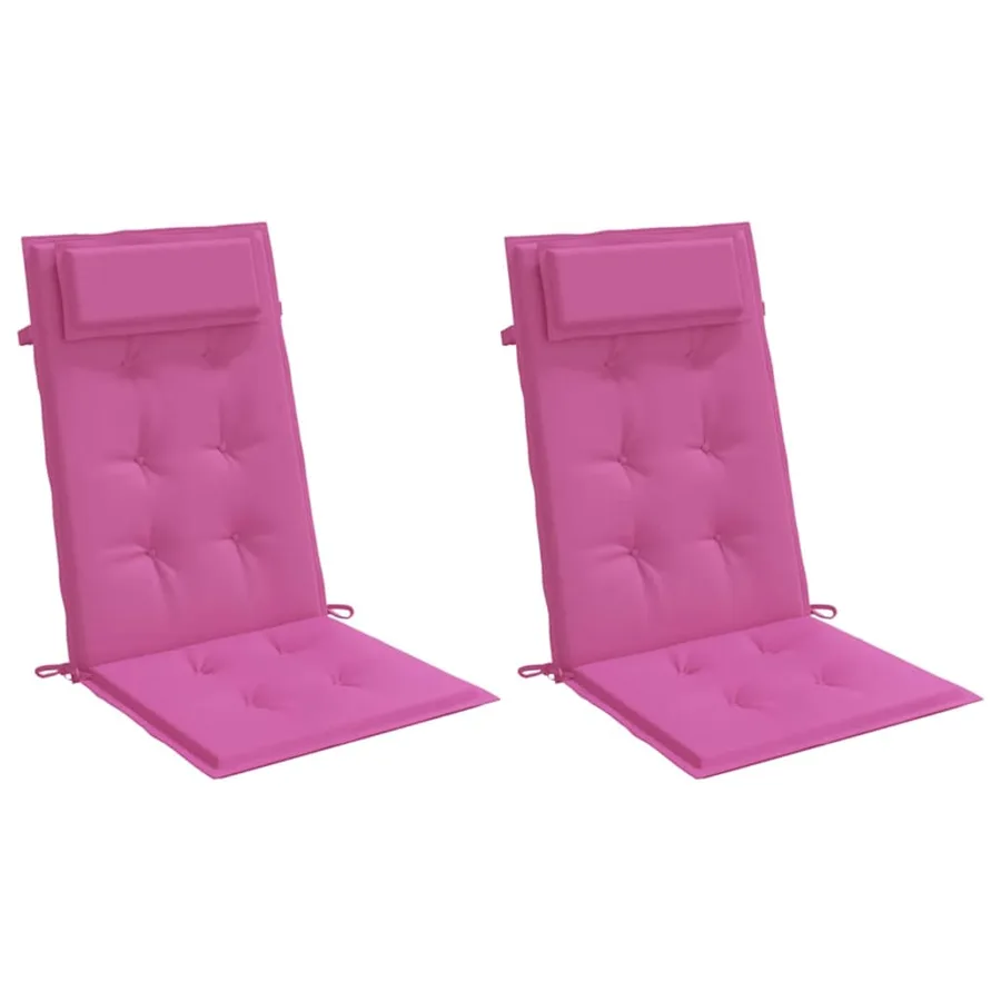 Coussins de chaise à dossier haut lot de 2 rose tissu oxford - 3