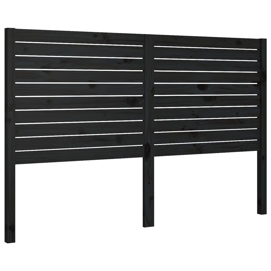 Tête de lit Noir 141x4x100 cm Bois massif de pin - 2