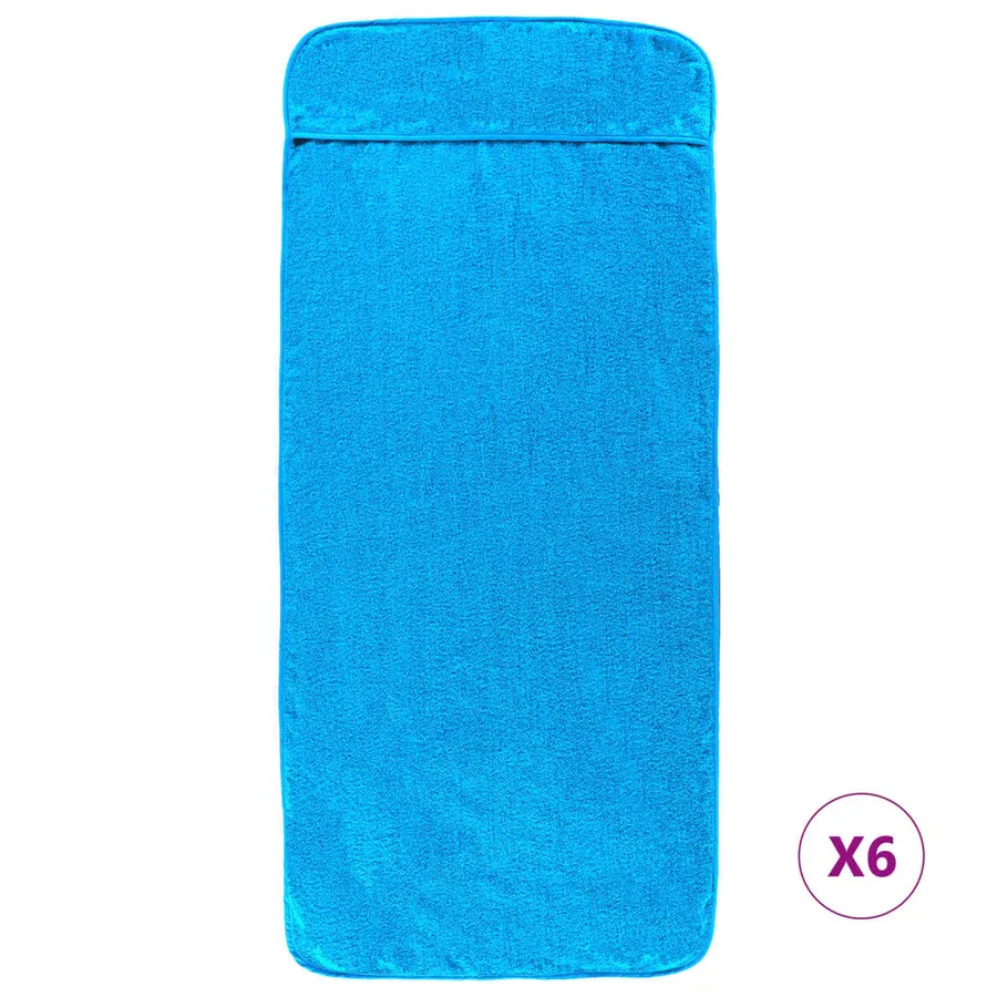 Serviettes de plage 6 pcs turquoise 60x135 cm tissu 400 GSM - 3
