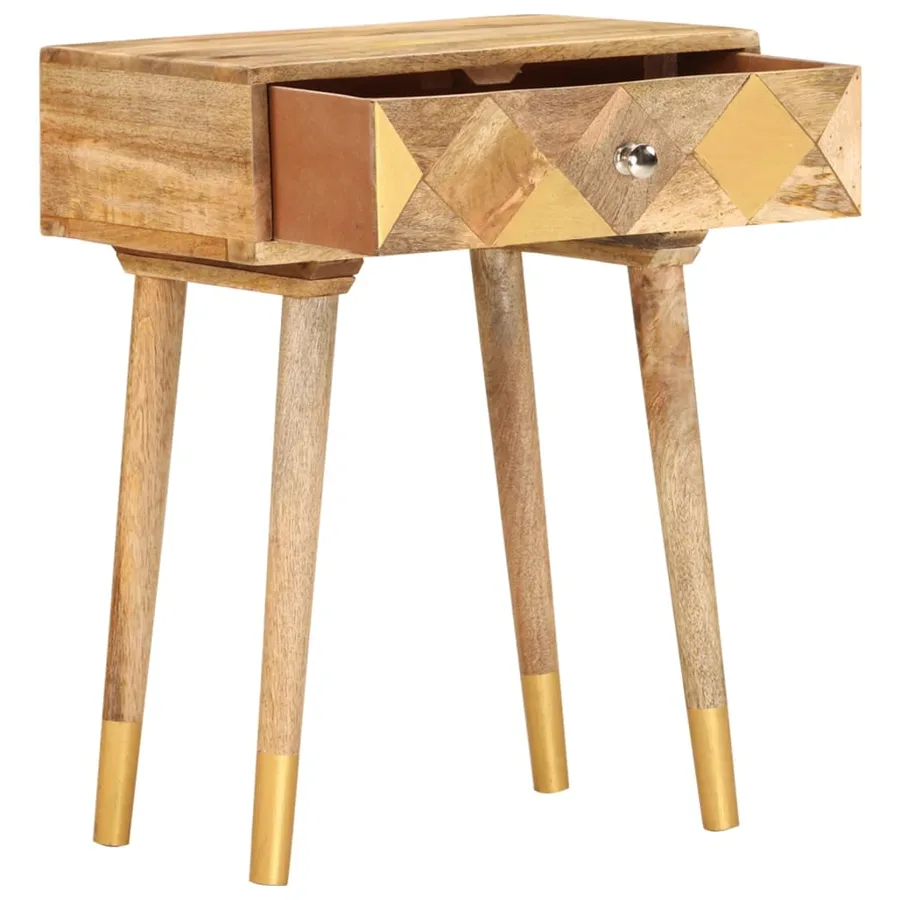 Table de chevet 43 x 30 x 58 cm Bois de manguier massif - 2