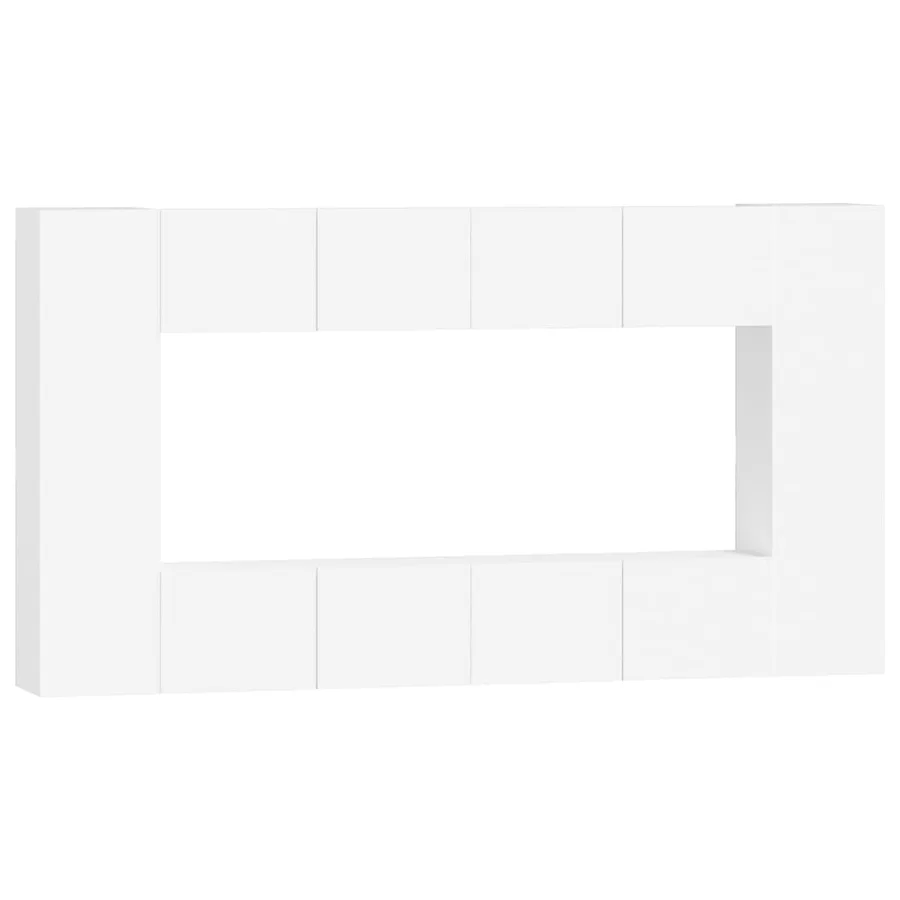 Ensemble de meubles TV 8 pcs Blanc Bois d'ingénierie - 2
