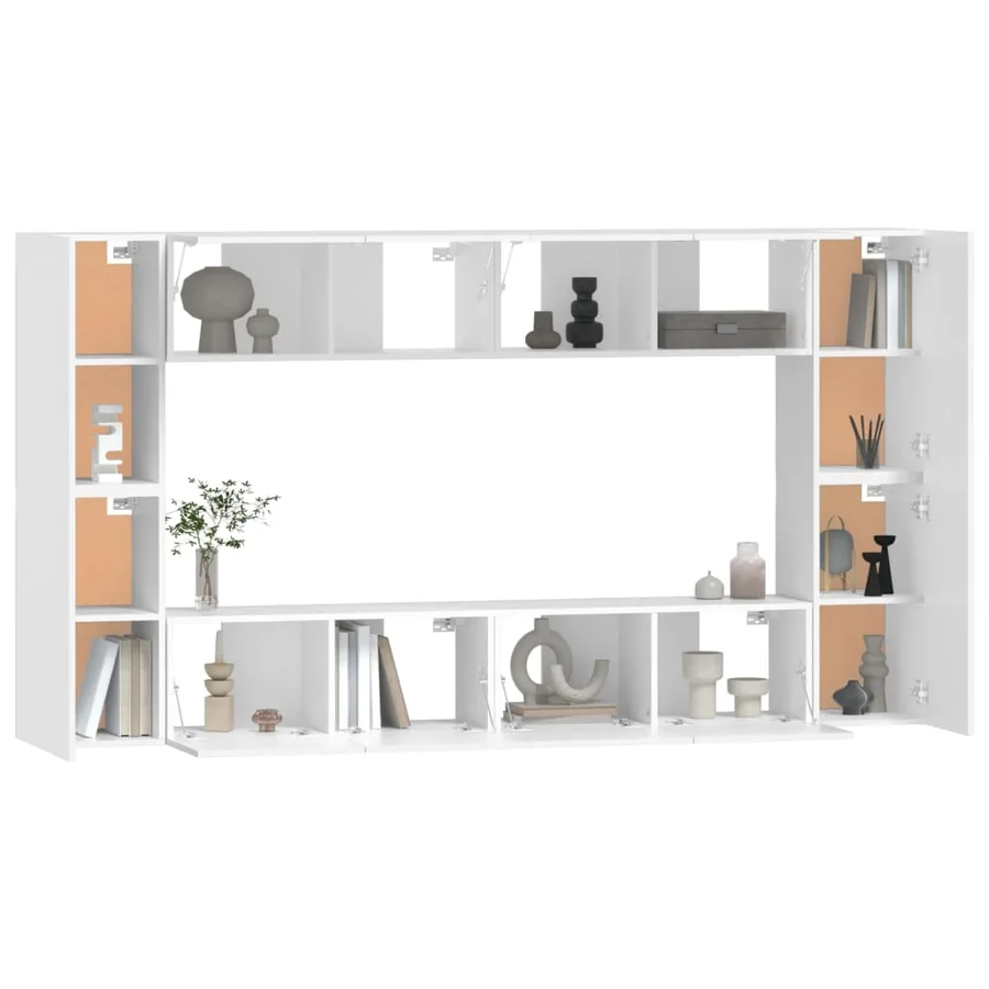 Ensemble de meubles TV 8 pcs Blanc Bois d'ingénierie - 4