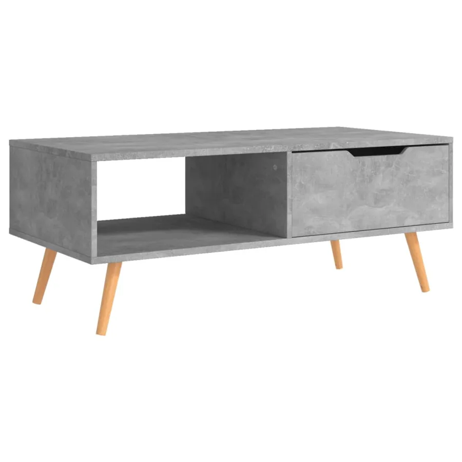 Table basse Gris béton 100x49,5x43 cm Bois d'ingénierie - 2