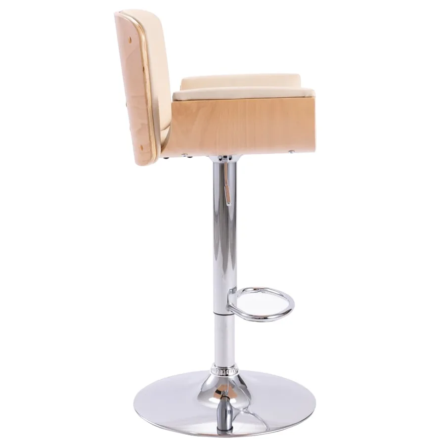 Tabouret de bar Crème Similicuir - 3
