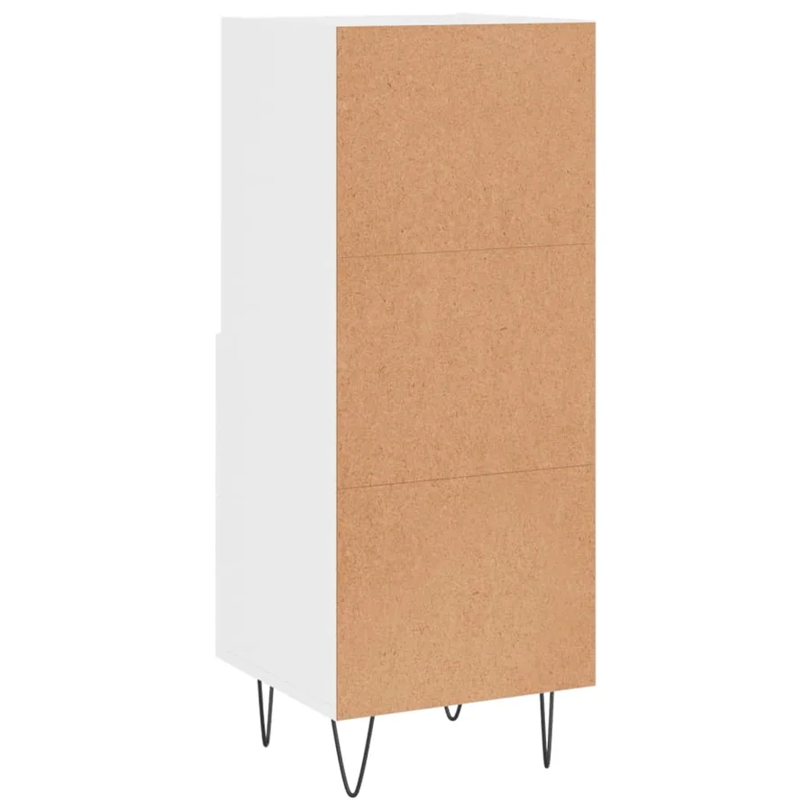 Buffet Blanc brillant 34,5x34x90 cm Bois d'ingénierie - 8