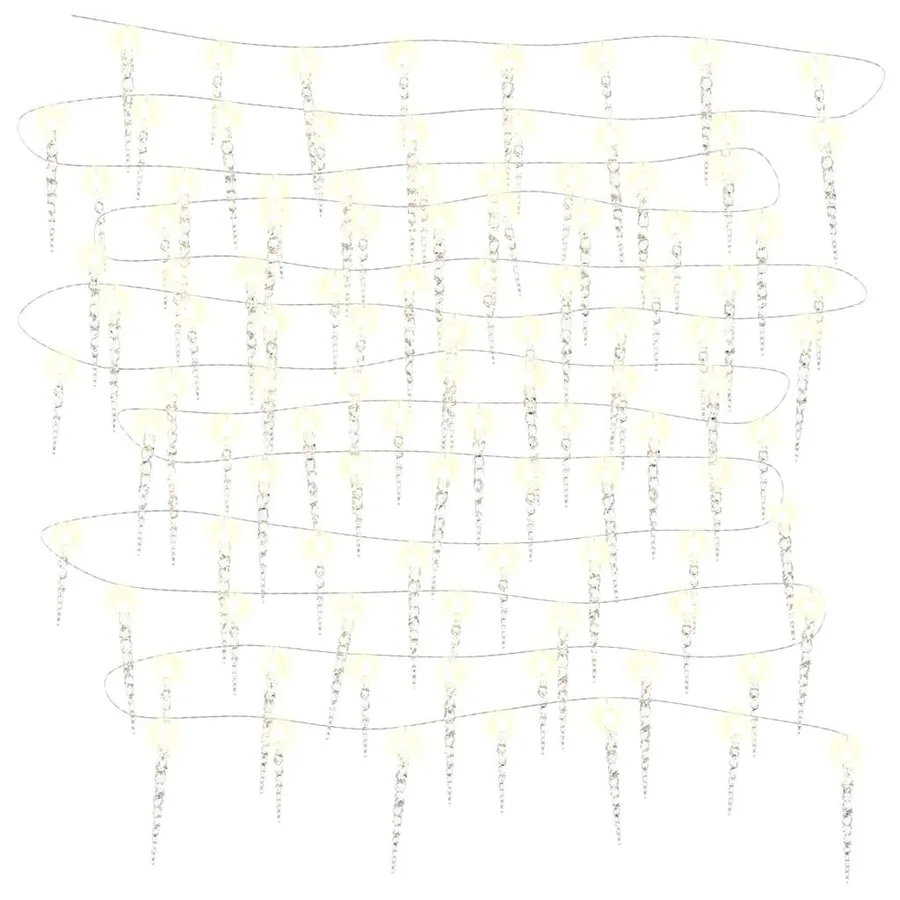 Guirlande lumineuse à glaçons de Noël 40 pcs Blanc Acrylique - 9