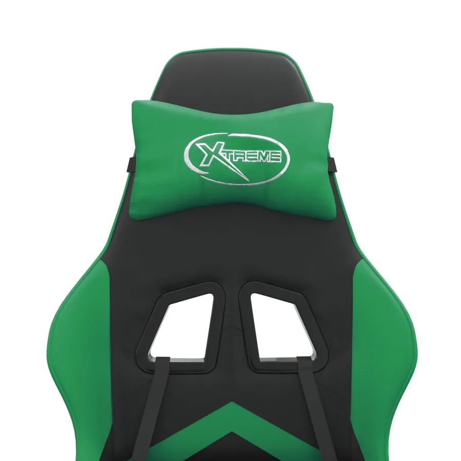 Chaise de jeu Noir et vert Similicuir - 9