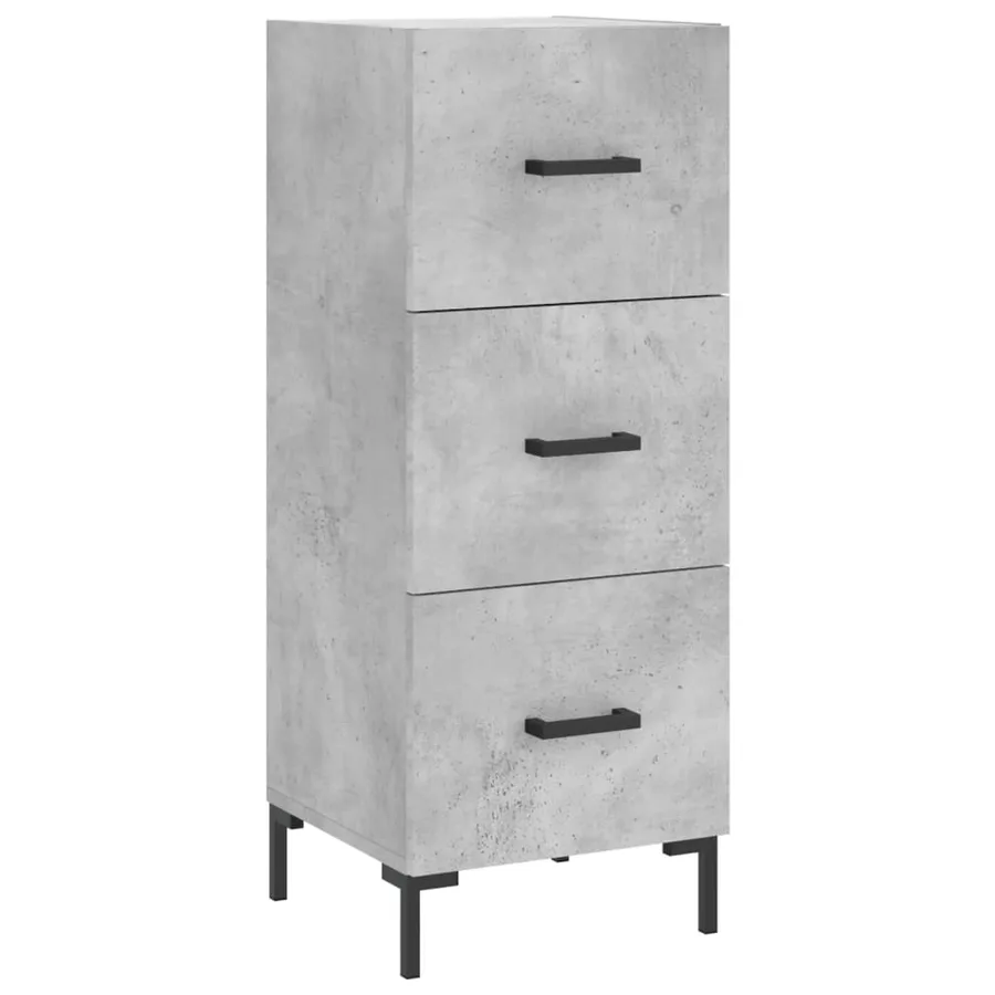 Buffet Gris béton 34,5x34x90 cm Bois d'ingénierie - 2
