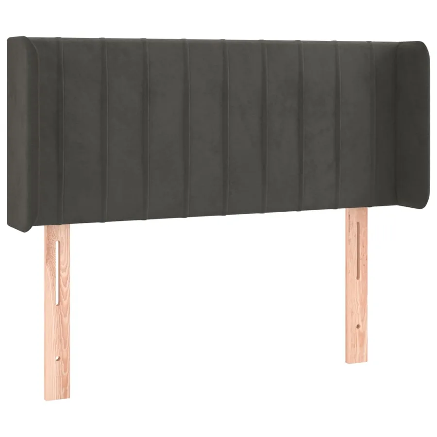 Tête de lit avec oreilles Gris foncé 93x16x78/88 cm Velours - 2
