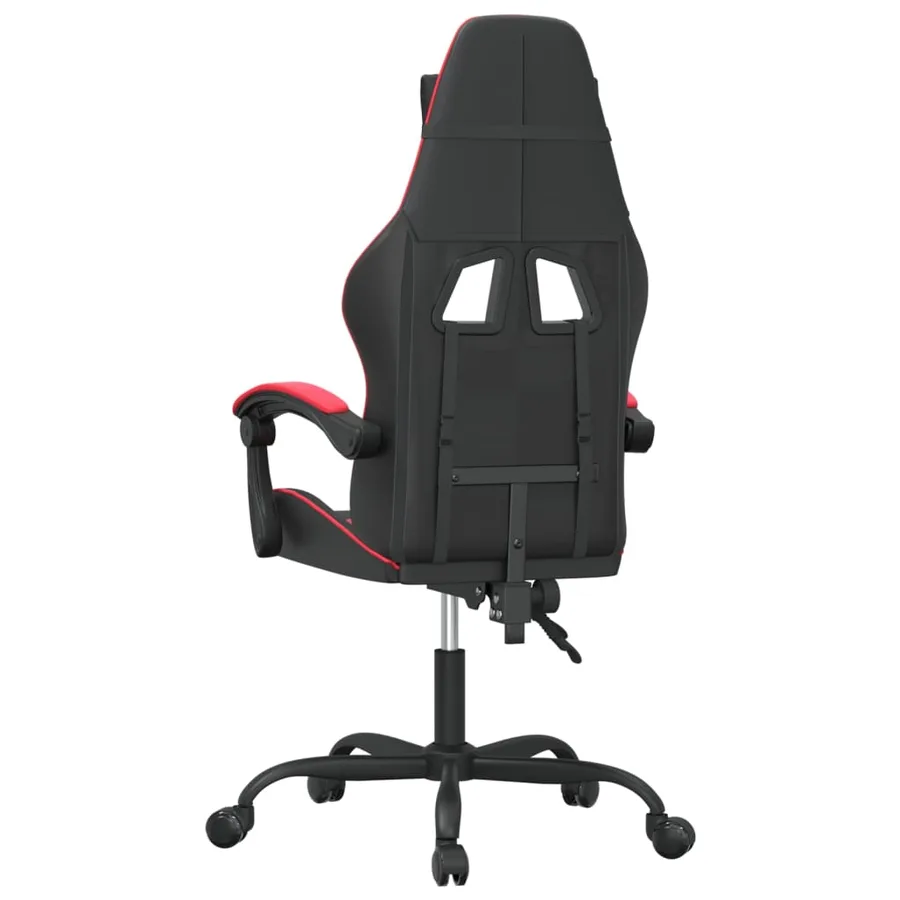 Chaise de jeu pivotante Noir et rouge Similicuir - 5