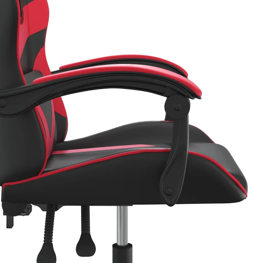 Chaise de jeu pivotante Noir et rouge Similicuir - 7