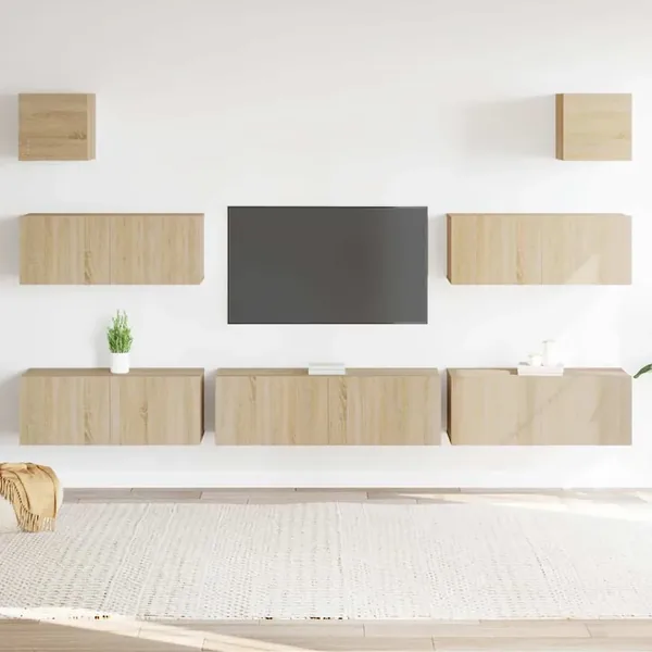 Ensemble de meubles TV 7 pcs Chêne sonoma Bois d'ingénierie