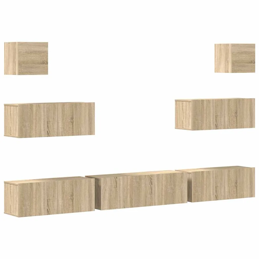 Ensemble de meubles TV 7 pcs Chêne sonoma Bois d'ingénierie - 2