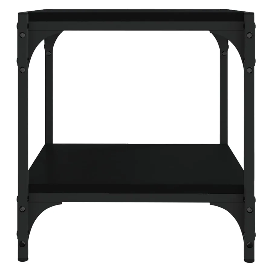 Meuble TV Noir 40x33x41 cm Bois d'ingénierie et acier - 4
