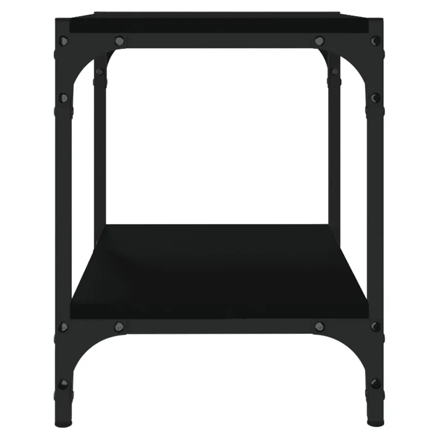 Meuble TV Noir 40x33x41 cm Bois d'ingénierie et acier - 5