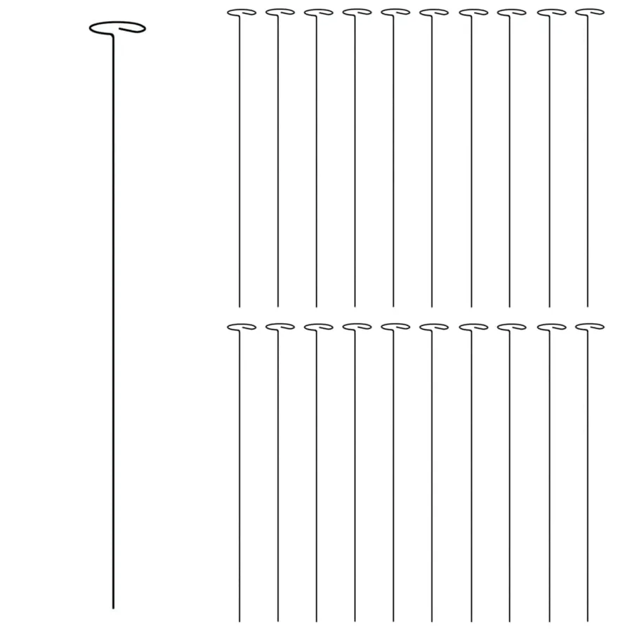 Piquets pour plantes de jardin 20 pcs vert foncé 61 cm acier - 3