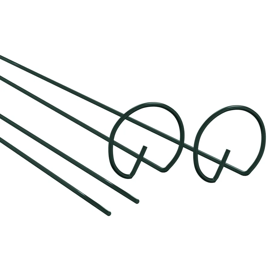 Piquets pour plantes de jardin 20 pcs vert foncé 61 cm acier - 4
