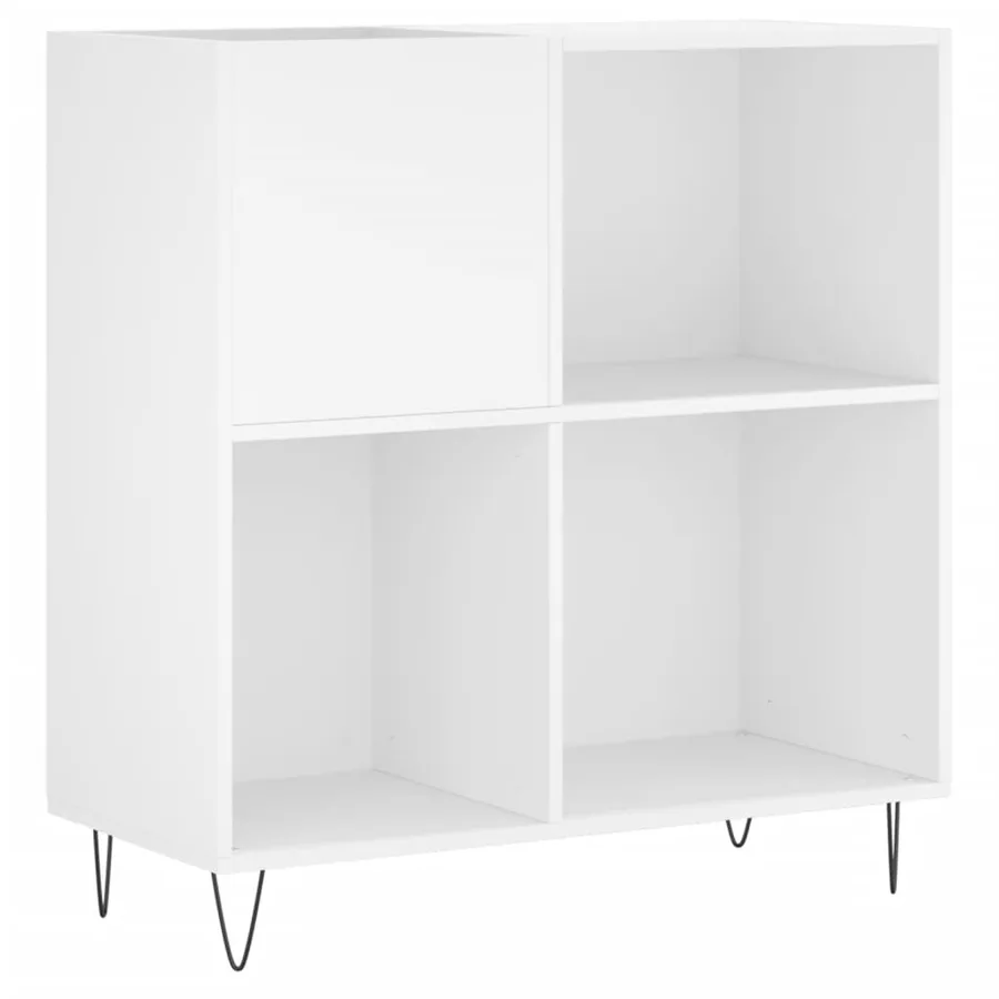 Armoire à disques blanc 84,5x38x89 cm bois d'ingénierie - 2