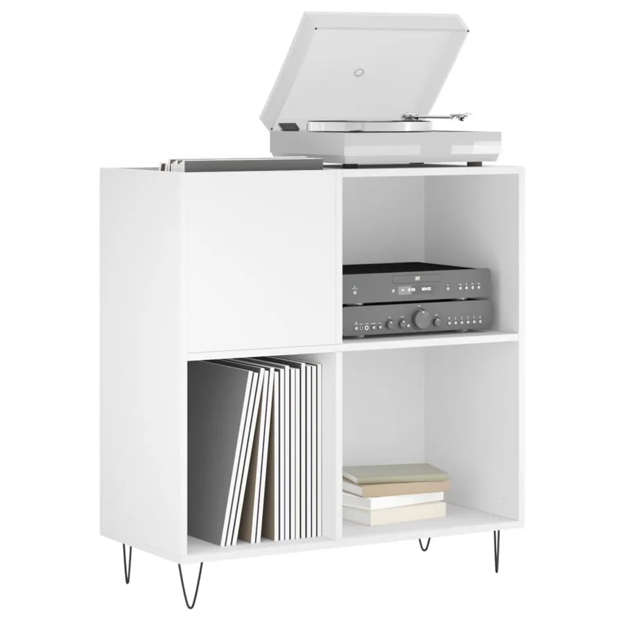 Armoire à disques blanc 84,5x38x89 cm bois d'ingénierie - 3