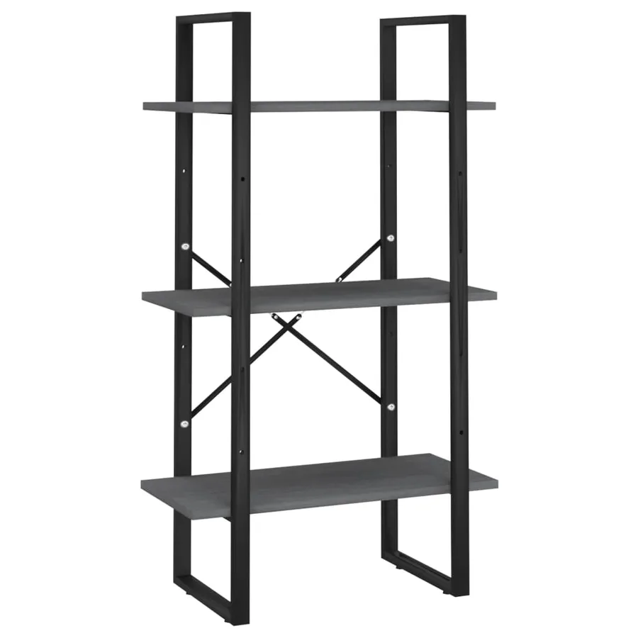 Étagère de rangement Gris 60x30x105 cm Bois de pin massif - 2