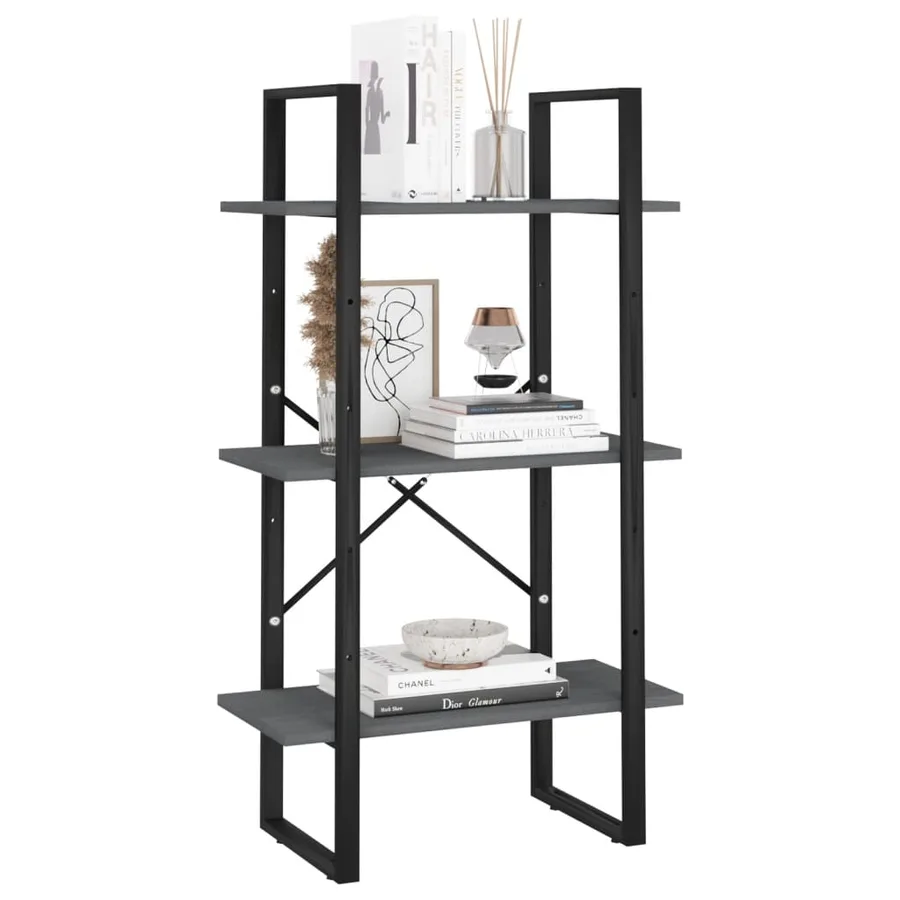 Étagère de rangement Gris 60x30x105 cm Bois de pin massif - 6