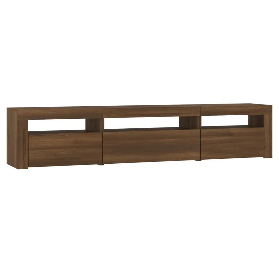 Meuble TV avec lumières LED Chêne marron 195x35x40 cm - 6