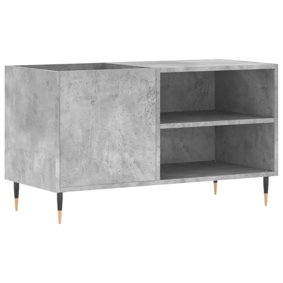 Armoire à disques gris béton 85x38x48 cm bois d'ingénierie - 2