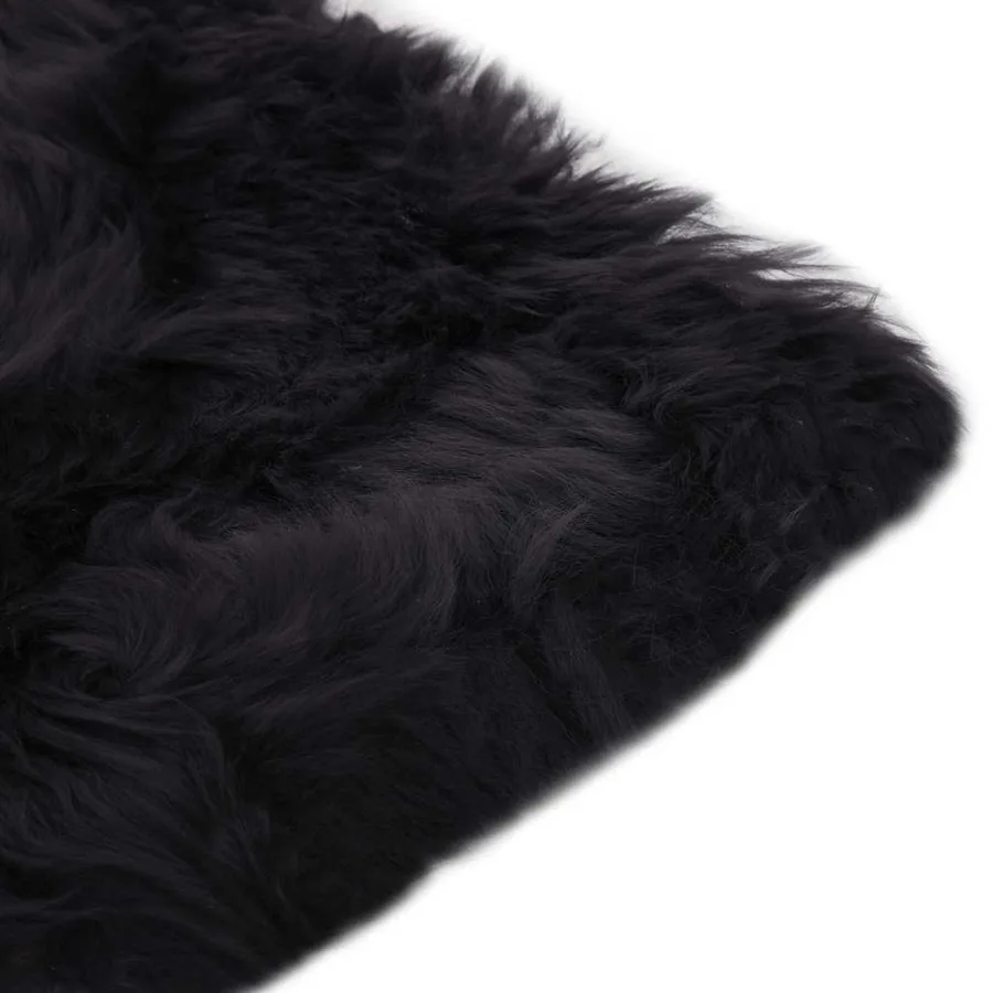 Coussins de chaise lot de 2 Gris foncé Mouton véritable - 3