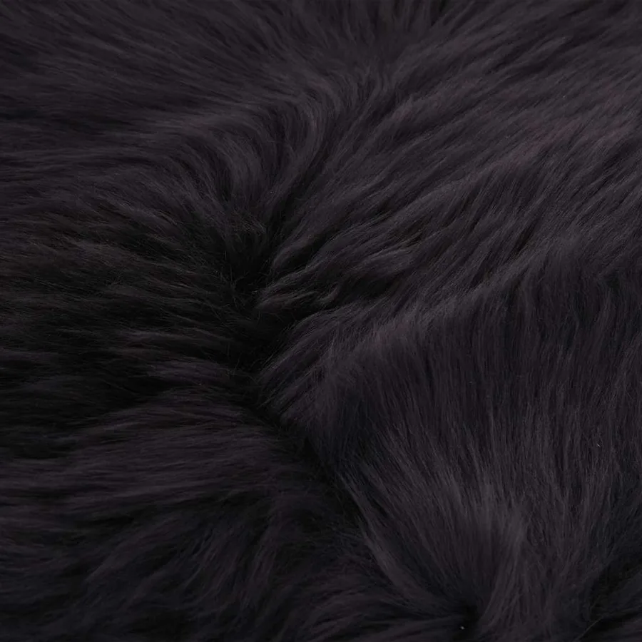 Coussins de chaise lot de 2 Gris foncé Mouton véritable - 5
