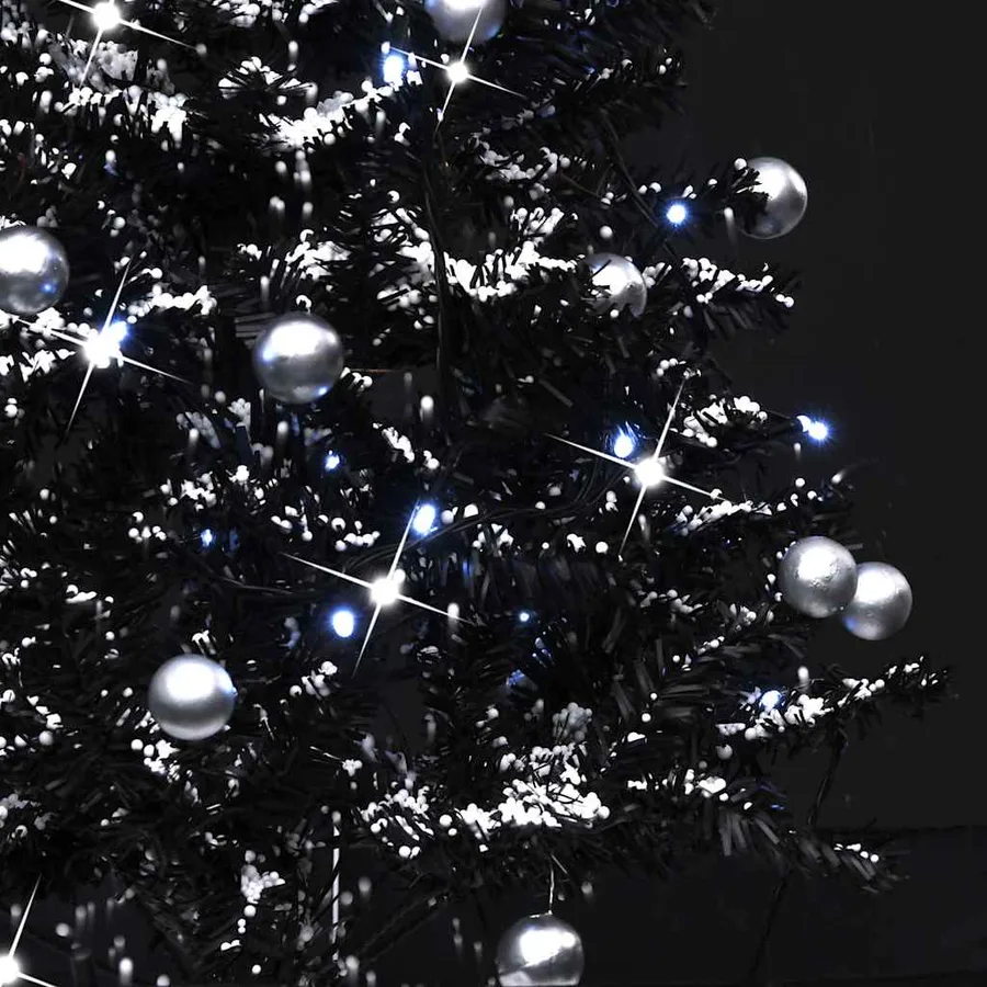 Arbre de Noël neigeux avec base de parapluie Noir 75 cm PVC - 7