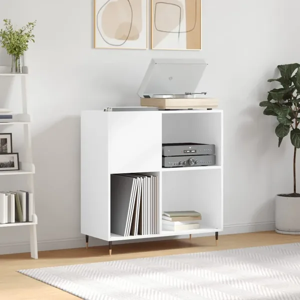 Armoire à disques blanc 84,5x38x89 cm bois d'ingénierie