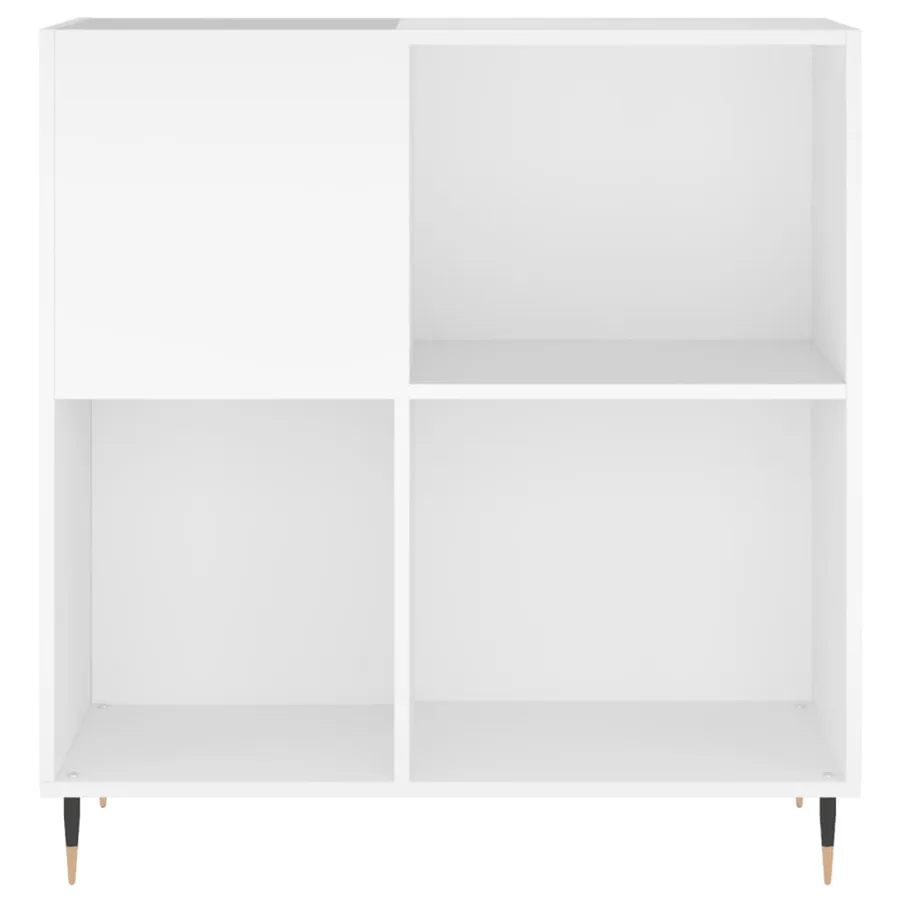 Armoire à disques blanc 84,5x38x89 cm bois d'ingénierie - 4