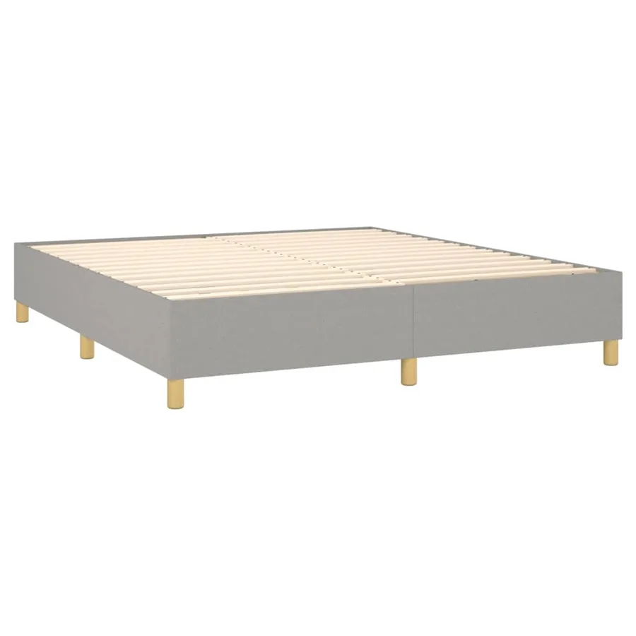 Sommier à lattes de lit matelas LED Gris clair 180x200 cm Tissu - 5