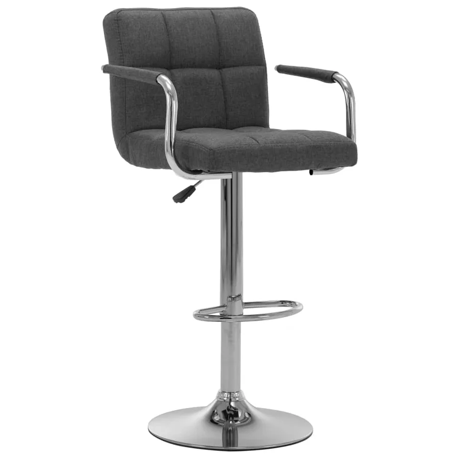Chaises de bar lot de 2 gris foncé tissu - 2