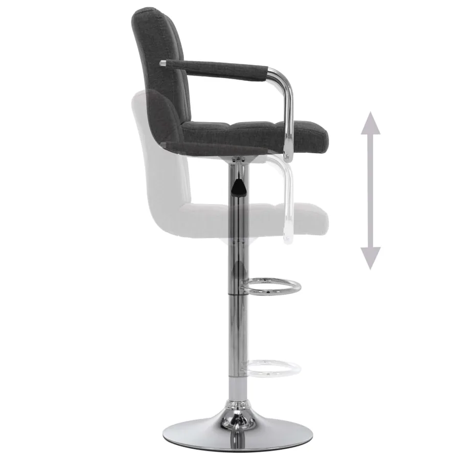 Chaises de bar lot de 2 gris foncé tissu - 6