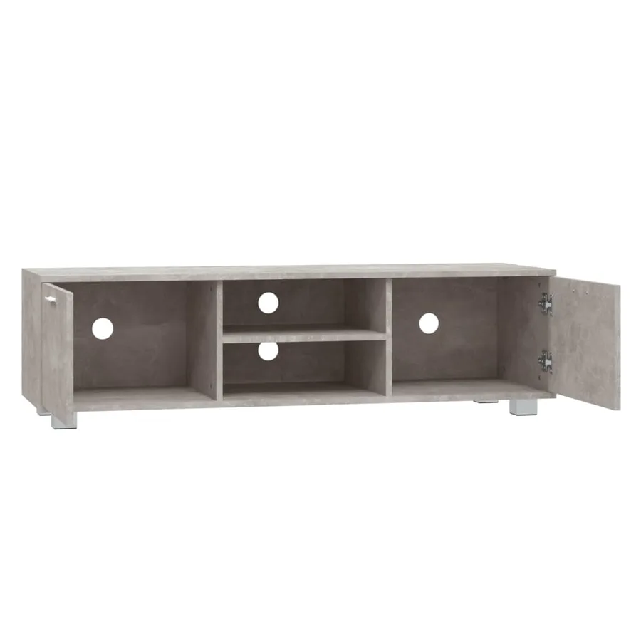 Meuble TV Gris béton 140x40,5x35 cm Bois d'ingénierie - 5