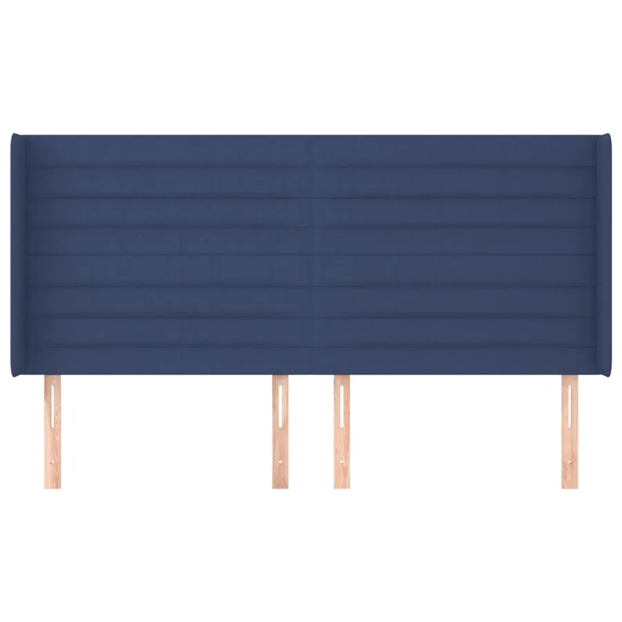 Tête de lit avec oreilles Bleu 203x16x118/128 cm Tissu - 3