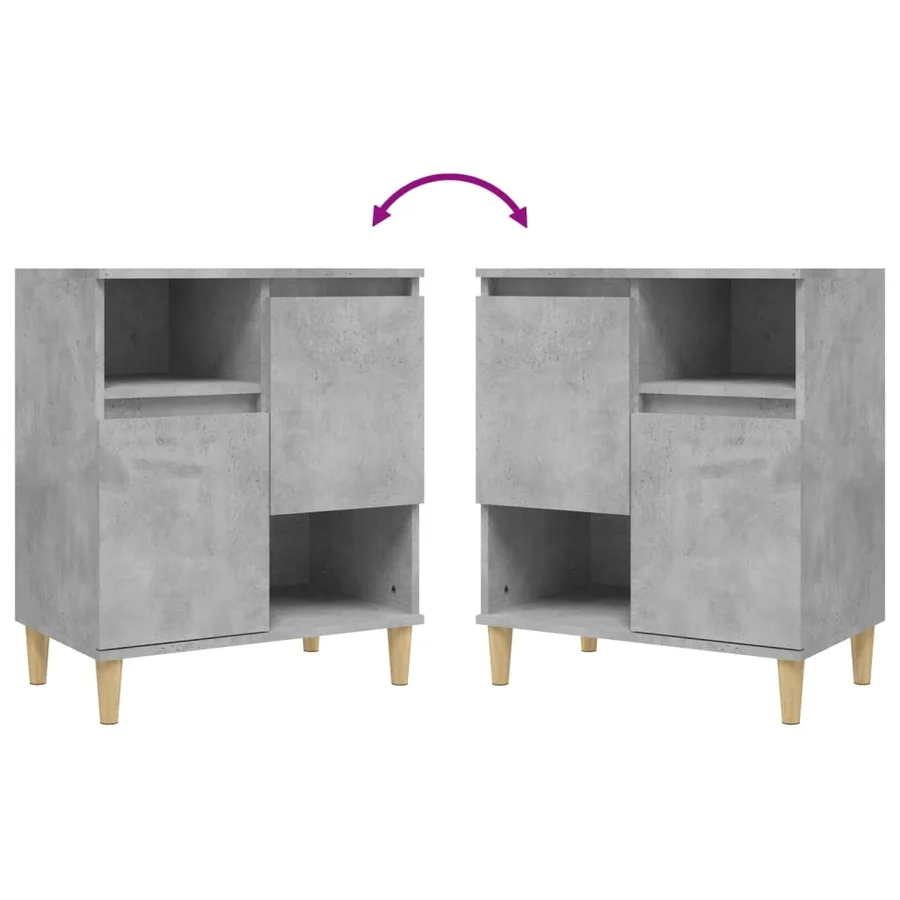 Buffet Gris béton 60x35x70 cm Bois d'ingénierie - 8