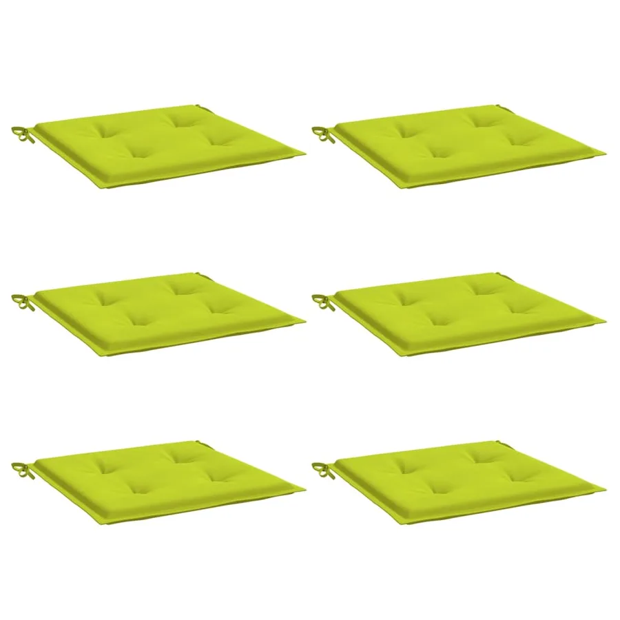 Coussins de chaise de jardin lot de 6 vert vif 50x50x4 cm - 3
