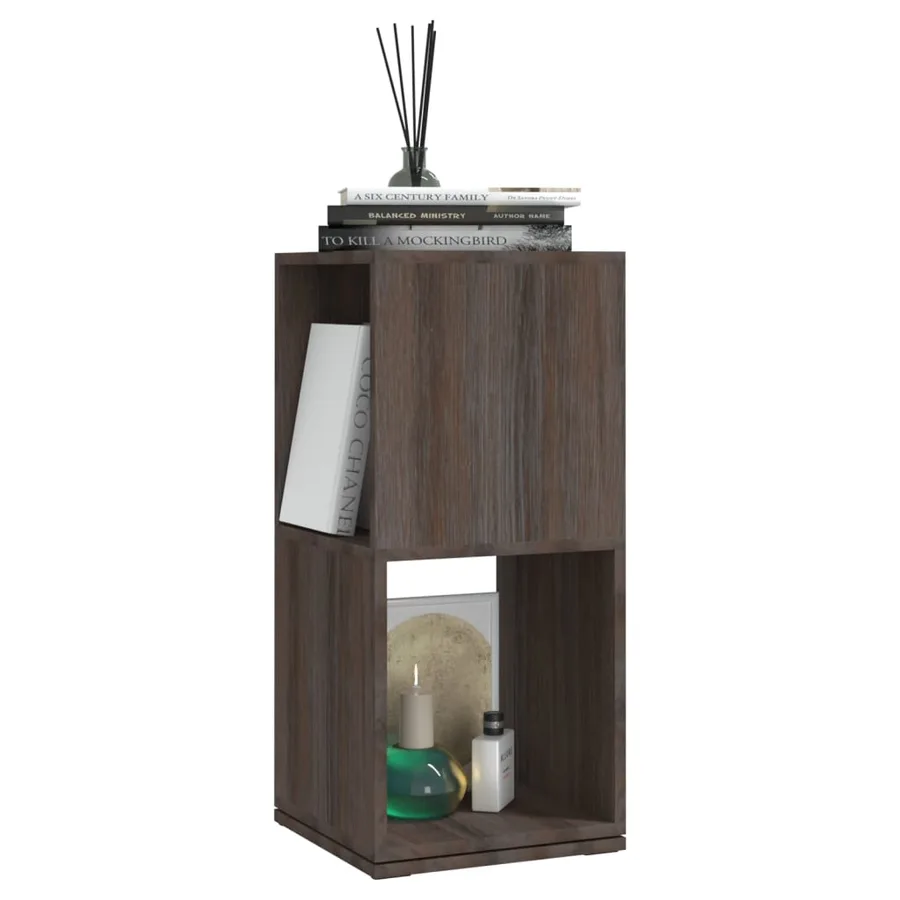 Armoire rotative Gris chêne 34,5x34,5x75,5 cm bois d'ingénierie - 3