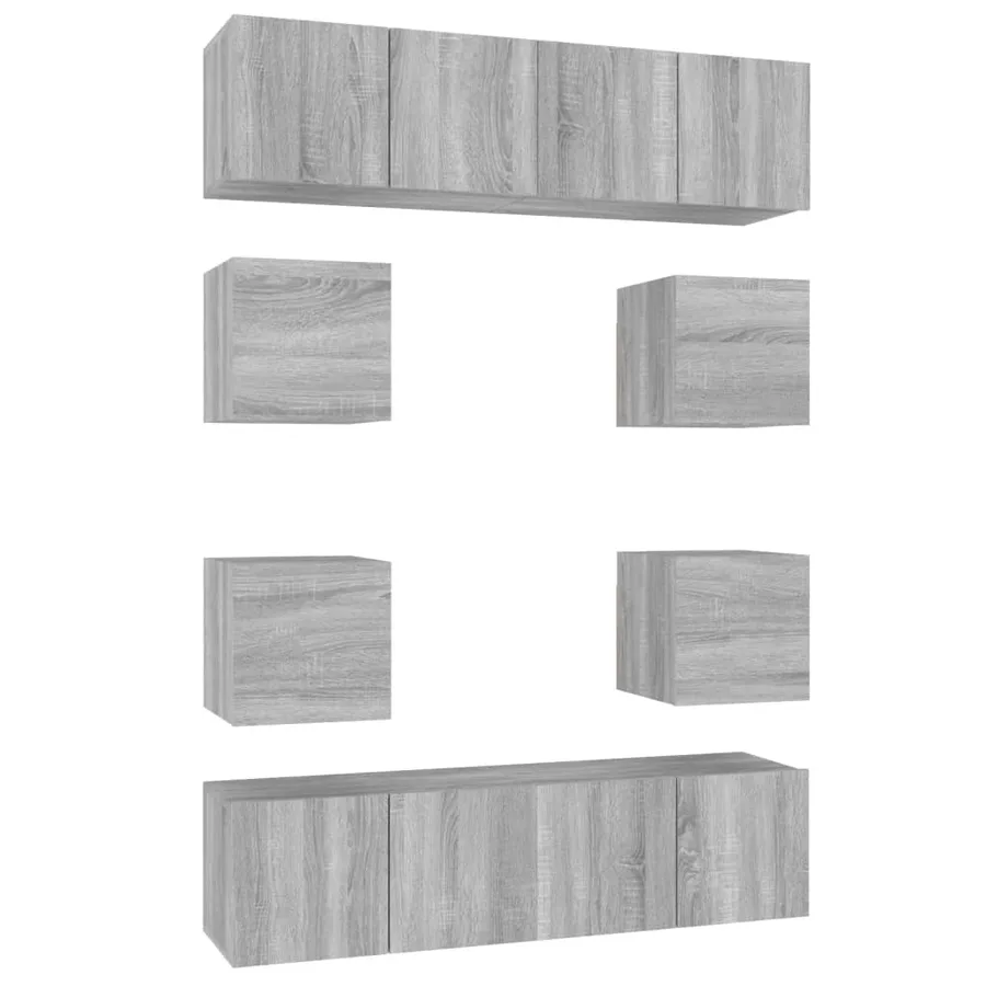 Ensemble de meubles TV 8 pcs Sonoma gris Bois d'ingénierie - 2
