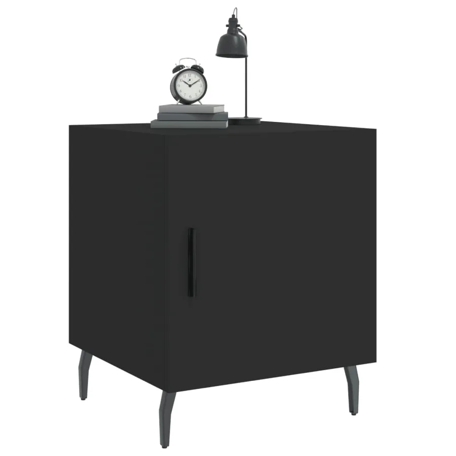 Tables de chevet 2 pcs noir 40x40x50 cm bois d’ingénierie - 4