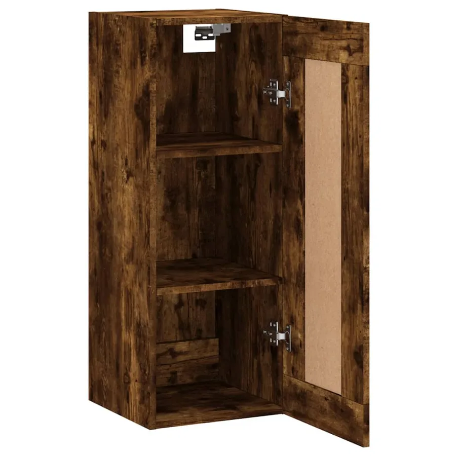 Armoire murale chêne fumé 34,5x34x90 cm bois d'ingénierie - 7