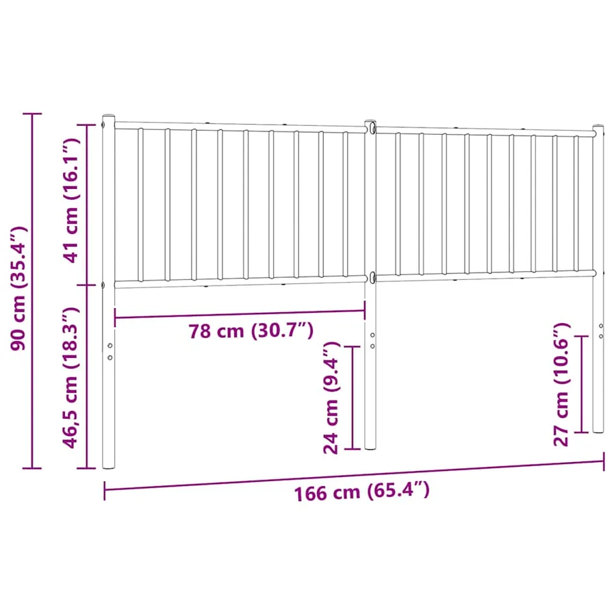 Tête de lit de remplacement métal noir 160 cm - 7