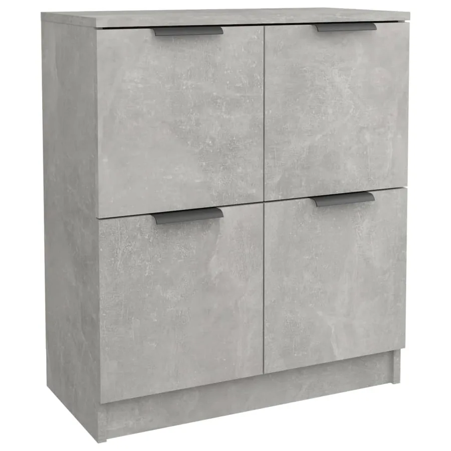 Buffets 2 pcs Gris béton 60x30x70 cm Bois d'ingénierie - 3