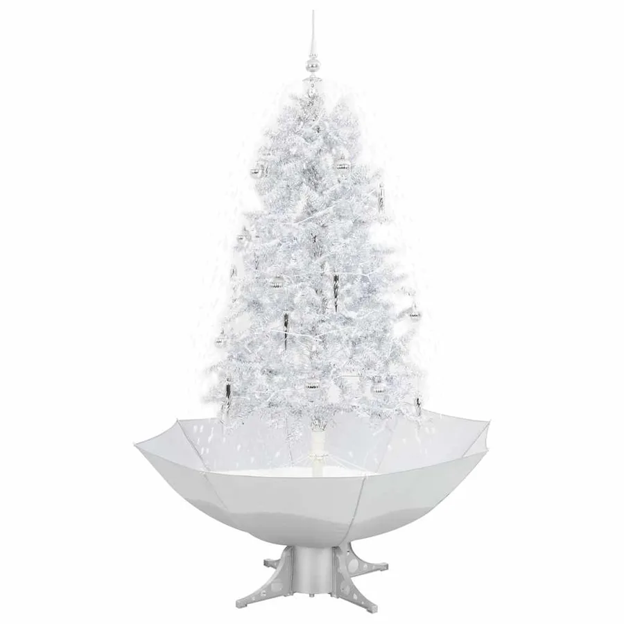 Arbre de Noël neigeux avec base de parapluie Blanc 170 cm - 2
