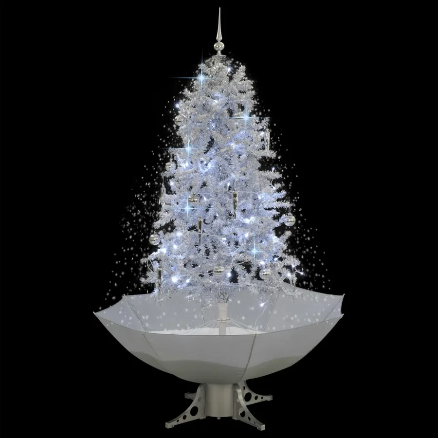 Arbre de Noël neigeux avec base de parapluie Blanc 170 cm - 3